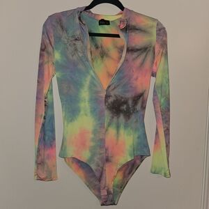 Tie-Dye Long Sleeve Bodysuit